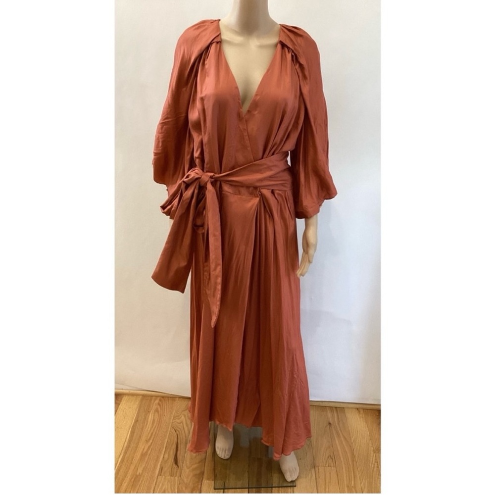 Ginger & Smart Rust Long Sleeve Wrap Dress